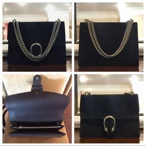 Gucci Black Suede & Leather Dionysus Medium